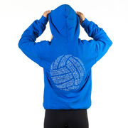 Volleyball Hooded Sweatshirt - Volleyball Words (Back Design)