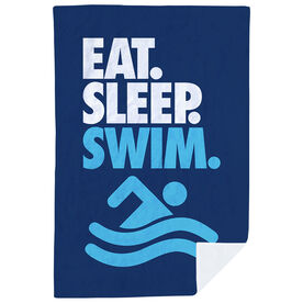 Swimming Premium Blanket - Eat. Sleep. Swim. Vertical
