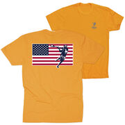 Guys Lacrosse Short Sleeve T-Shirt - Patriotic Lacrosse (Back Design)