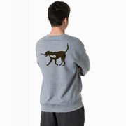 Guys Lacrosse Crewneck Sweatshirt - Max The LAX Dog (Back Design)