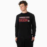 Baseball Tshirt Long Sleeve - I'd Rather Be Playing Baseball