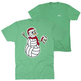 Volleyball Short Sleeve T-Shirt - Serving Holiday Cheer (Back Design) 