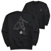 Soccer Crewneck Sweatshirt - Soccer Guy Player Sketch (Back Design)