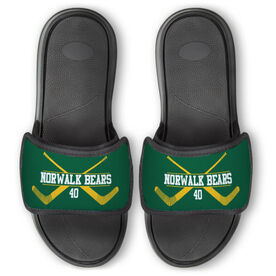 Hockey Repwell&reg; Slide Sandals - Personalized Goalie Crossed Sticks