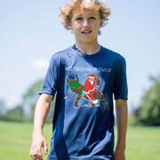Hockey Short Sleeve Performance Tee - He's Checking It Twice