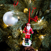 Skiing Ornament - Santa Skier