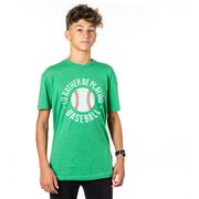 Baseball T-Shirt Short Sleeve - I'd Rather Be Playing Baseball Distressed