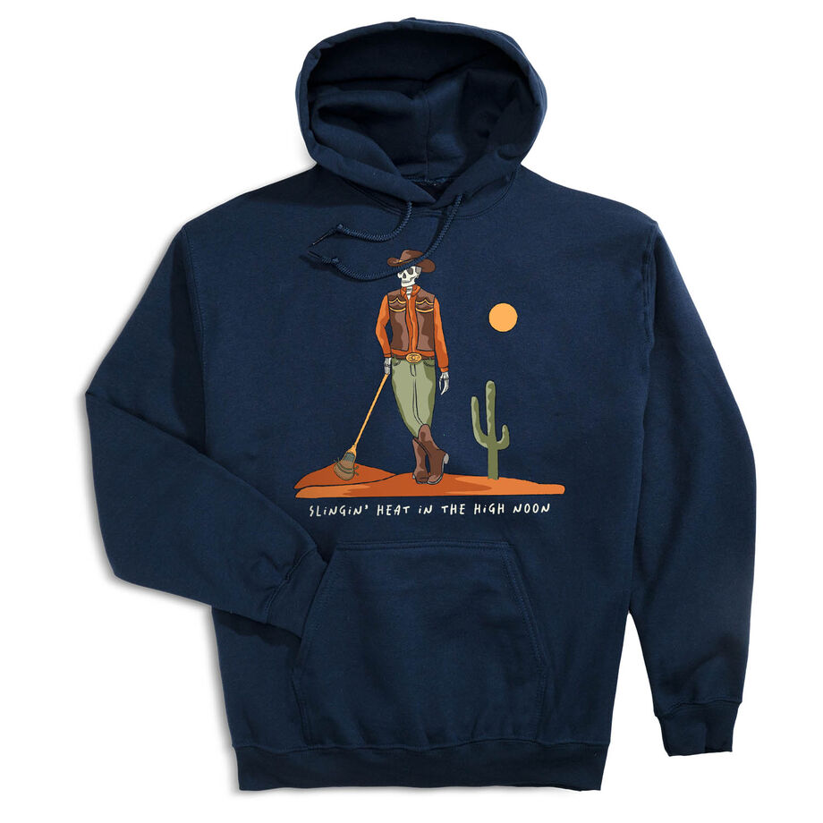 Guys Lacrosse Hooded Sweatshirt - Slingin Heat In The High Noon