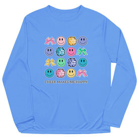 Cheerleading Long Sleeve Performance Tee - Cheer Makes Me Happy