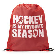 Hockey Drawstring Backpack - Hockey Is My Favorite Season