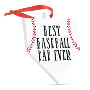 Baseball Home Plate Ceramic Ornament - Best Baseball Dad Ever