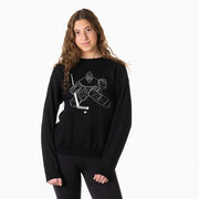 Hockey Crewneck Sweatshirt - Hockey Goalie Sketch