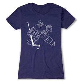 Hockey Women's Everyday Tee - Hockey Goalie Sketch