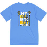 Guys Lacrosse Short Sleeve Performance Tee - My Goal Is To Deny Yours