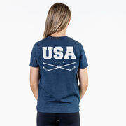 Hockey Short Sleeve T-Shirt - USA (Back Design)