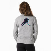 Hockey Tshirt Long Sleeve - Hockey Girl Glitch (Back Design)