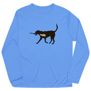 Guys Lacrosse Long Sleeve Performance Tee - Max The Lax Dog