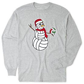 Volleyball Tshirt Long Sleeve - Serving Holiday Cheer