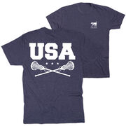 Girls Lacrosse Short Sleeve T-Shirt - USA Girls Lacrosse (Back Design)