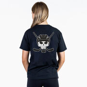 Hockey Short Sleeve Tee - Hockey Helmet Skull (Back Design)