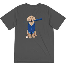 Baseball Short Sleeve Performance Tee - Dinger the Baseball Dog
