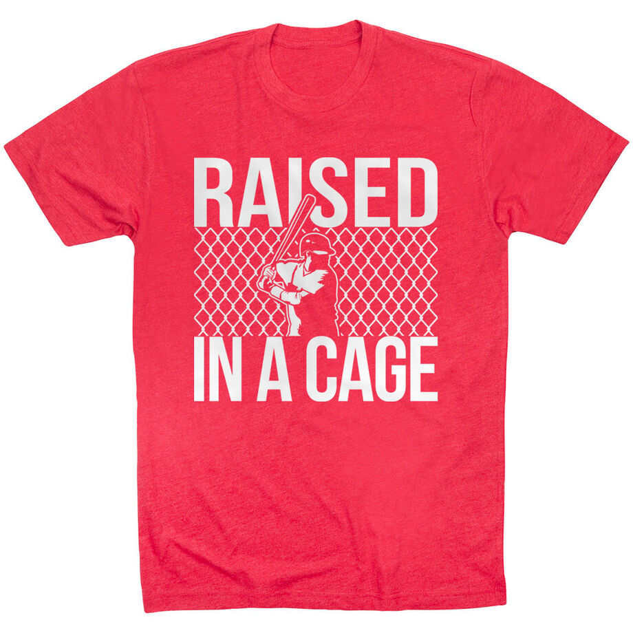 Baseball Tshirt Short Sleeve Raised in a Cage Baseball