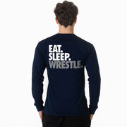 Wrestling Tshirt Long Sleeve - Eat. Sleep. Wrestle (Back Design)