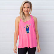 Hockey Flowy Racerback Tank Top - Puck The Hockey Dog