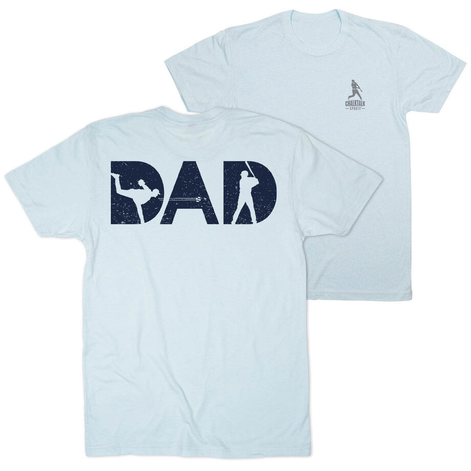 Baseball Short Sleeve T-Shirt - Baseball Dad Silhouette (Back Design)