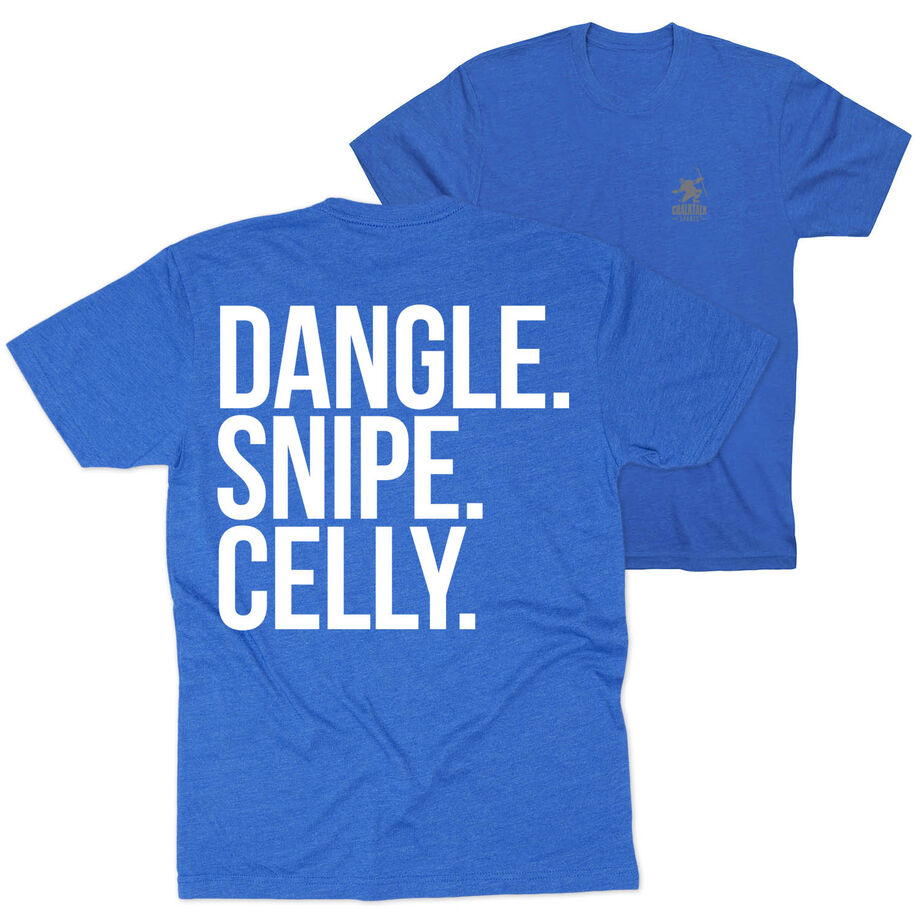 Hockey Short Sleeve T-Shirt - Dangle Snipe Celly Words (Back Design)