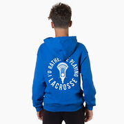 Guys Lacrosse Hooded Sweatshirt - I'd Rather Be Playing Lacrosse (Back Design)