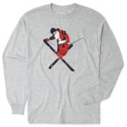 Skiing Tshirt Long Sleeve - Freestyle Santa