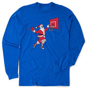 Basketball Tshirt Long Sleeve - Slam Dunk Santa