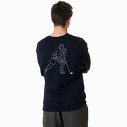 Hockey Crewneck Sweatshirt - Hockey Player Sketch (Back Design)