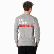 Baseball Tshirt Long Sleeve - Eat. Sleep. Baseball (Back Design)