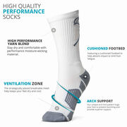 Guys Lacrosse Mid-Calf Socks - Lax Helmet - White