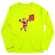 Basketball Long Sleeve Performance Tee - Slam Dunk Santa