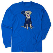 Guys Lacrosse Tshirt Long Sleeve - Riley The Lacrosse Dog
