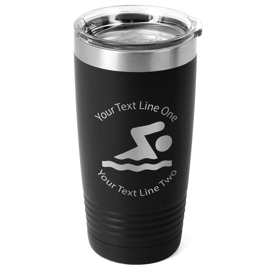 Swimming 20 oz. Double Insulated Tumbler - Icon - Personalization Image