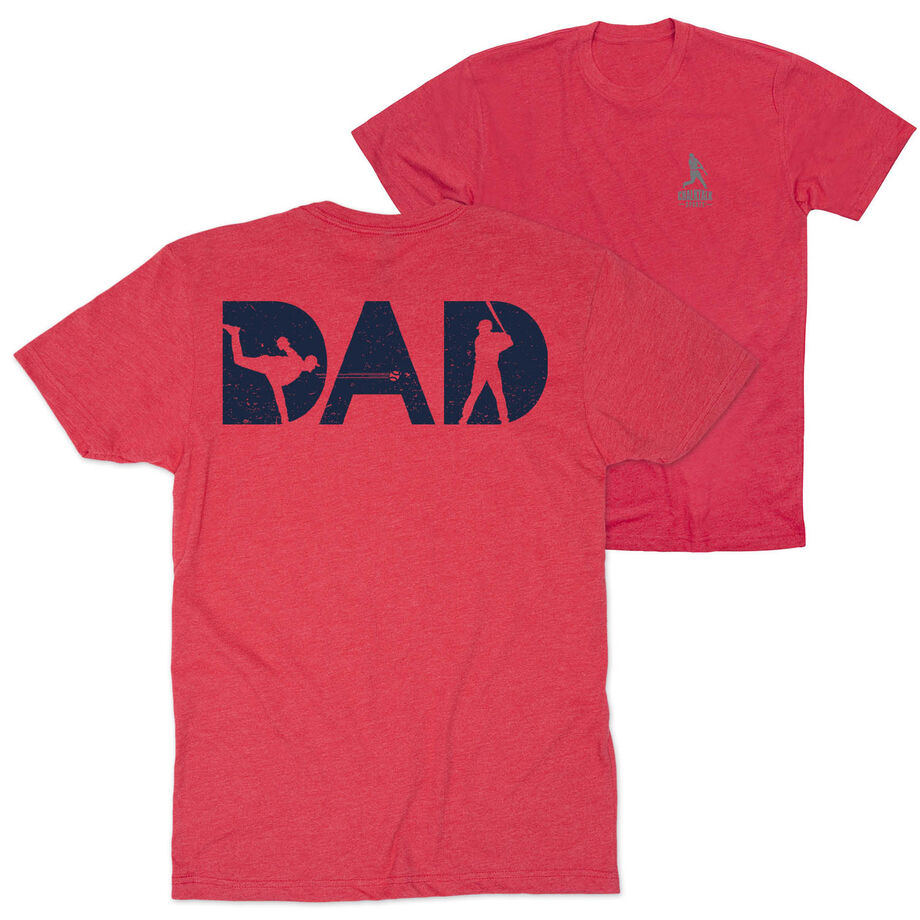 Baseball Short Sleeve T-Shirt - Baseball Dad Silhouette (Back Design)