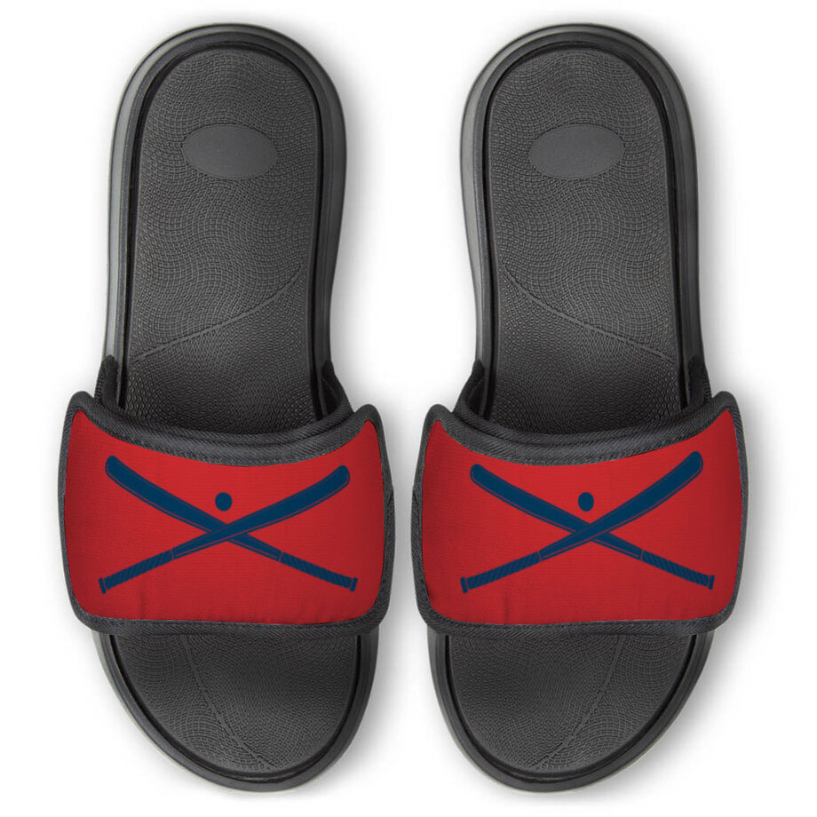 Baseball Repwell&reg; Slide Sandals - Crossed Bats with Ball