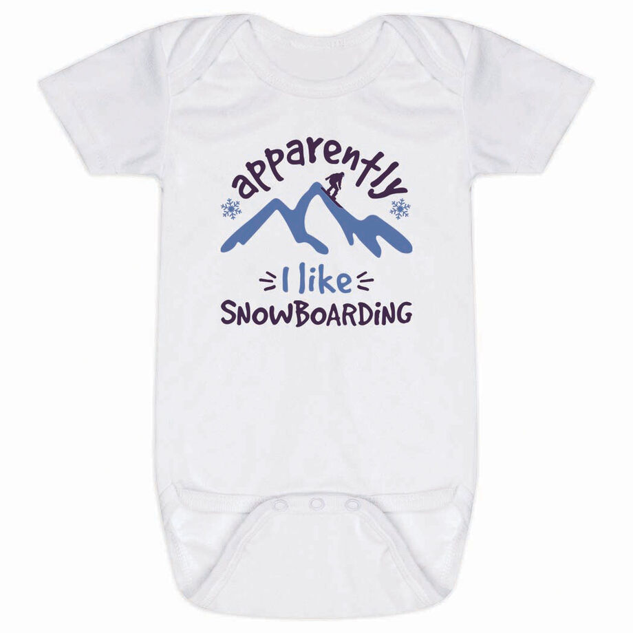 Snowboarding Baby One-Piece - Apparently I Like Snowboarding