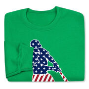 Baseball Crewneck Sweatshirt - Baseball Stars and Stripes Player