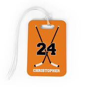 Hockey Bag/Luggage Tag - Personalized Hockey Crossed Sticks