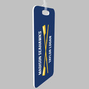 Crew Bag/Luggage Tag - Personalized Text with Crossed Oars