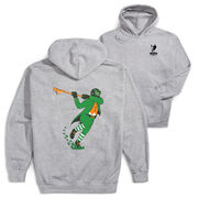Guys Lacrosse Hooded Sweatshirt - Lacrosse Leprechaun (Back Design)