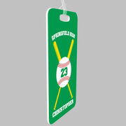 Baseball Bag/Luggage Tag - Personalized Baseball Team with Crossed Bat