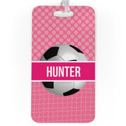 Soccer Bag/Luggage Tag - Personalized 2 Tier Patterns with Soccer Ball