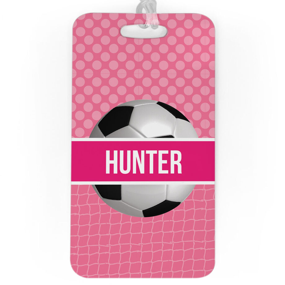 Soccer Bag/Luggage Tag - Personalized 2 Tier Patterns with Soccer Ball