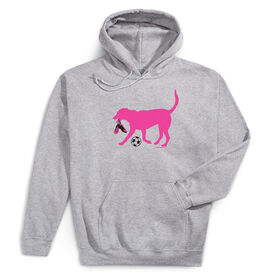 Soccer Hooded Sweatshirt - Sasha the Soccer Dog [Adult X-Large/Gray] - SS